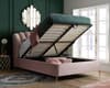 Lottie Pink Fabric Ottoman Bed Frame