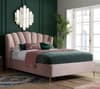 Lottie Pink Fabric Winged Ottoman Bed Frame