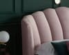 Lottie Pink Fabric Winged Ottoman Bed Frame