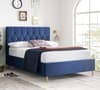 Loxley Blue Velvet Fabric Ottoman Storage Bed