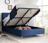 Loxley Blue Velvet Fabric Ottoman Storage Bed