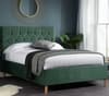 Loxley Green Velvet Fabric Ottoman Storage Bed