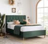 Loxley Green Velvet Fabric Ottoman Storage Bed