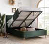 Loxley Green Velvet Fabric Ottoman Storage Bed