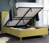 Loxley Mustard Velvet Fabric Ottoman Storage Bed