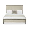 Lucie Ivory and Light Oak Fabric and Wooden Bed