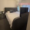 Luther Grey Velvet Winged Ottoman Electric Media TV Bed
