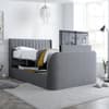 Luther Grey Velvet Winged Ottoman Electric Media TV Bed