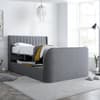 Luther Grey Velvet Winged Ottoman Electric Media TV Bed