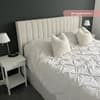 Luther Natural Fabric Winged Ottoman Electric Media TV Bed