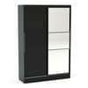 Lynx 2 Door Sliding Mirrored Wardrobe Black