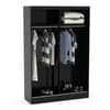 Lynx 2 Door Sliding Mirrored Wardrobe Black