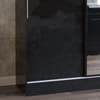 Lynx 2 Door Sliding Mirrored Wardrobe Black