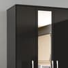 Lynx 3 Door Combination Mirrored Wardrobe Black