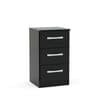 Lynx 3 Drawer Bedside Table Black