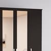 Lynx 4 Door Combination Mirrored Wardrobe Black