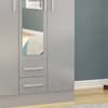 Lynx Grey 3 Door Combination Wardrobe with Mirror