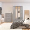 Lynx Grey 4 Door 2 Drawer Wardrobe with Mirror