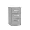 Lynx Grey 3 Drawer Bedside Table