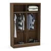 Lynx 2 Door Sliding Mirrored Wardrobe Walnut and Black