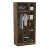 Lynx 3 Door Combination Mirrored Wardrobe Walnut and Black