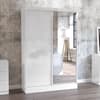 Lynx 2 Door Sliding Mirrored Wardrobe White