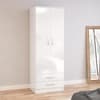 Lynx 2 Door Combination Wardrobe White