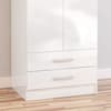 Lynx 2 Door Combination Wardrobe White