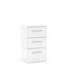 Lynx 3 Drawer Bedside Table White