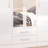 Lynx 4 Door Combination Mirrored Wardrobe White