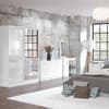 Lynx 4 Door Combination Mirrored Wardrobe White