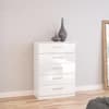 Lynx 5 Drawer Chest White