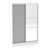 Lynx White and Grey 2 Door Sliding Wardrobe with Mirror