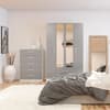 Lynx White and Grey 4 Door 2 Drawer Wardrobe with Mirror