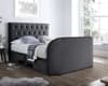Lyon Charcoal Grey Velvet Fabric Ottoman Electric Media TV Bed
