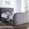 Lyon Grey Velvet Fabric Ottoman Electric Media TV Bed