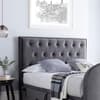 Lyon Grey Velvet Fabric Ottoman Electric Media TV Bed