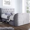 Lyon Silver Velvet Fabric Ottoman Electric Media TV Bed