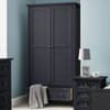 Maine Anthracite 2 Door Wooden Combination Wardrobe