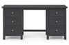 Maine Anthracite Wooden Double Pedestal Dressing Table