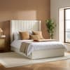 Maisey White Boucle Fabric Ottoman Storage Bed