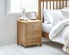 Mallory Oak Wooden 3 Drawer Bedside Table