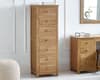 Mallory Oak Wooden 7 Drawer Narrow Chest