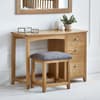 Mallory Oak Single Pedestal Dressing Table & Stool