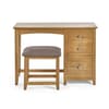 Mallory Oak Single Pedestal Dressing Table & Stool