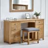 Mallory Oak Double Pedestal Dressing Table & Stool