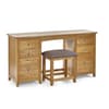 Mallory Oak Double Pedestal Dressing Table & Stool