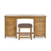 Mallory Oak Double Pedestal Dressing Table & Stool