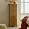 Marlborough Oak 7 Drawer Narrow Chest