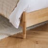 Marley Cream Fabric and Oak Wooden Bed